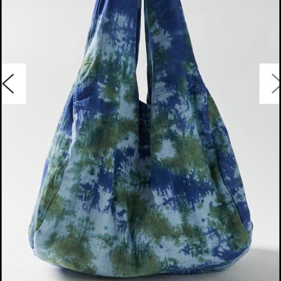 UO Clover Green & Blue Cotton Shoulder Bag New - Picture 3 of 4